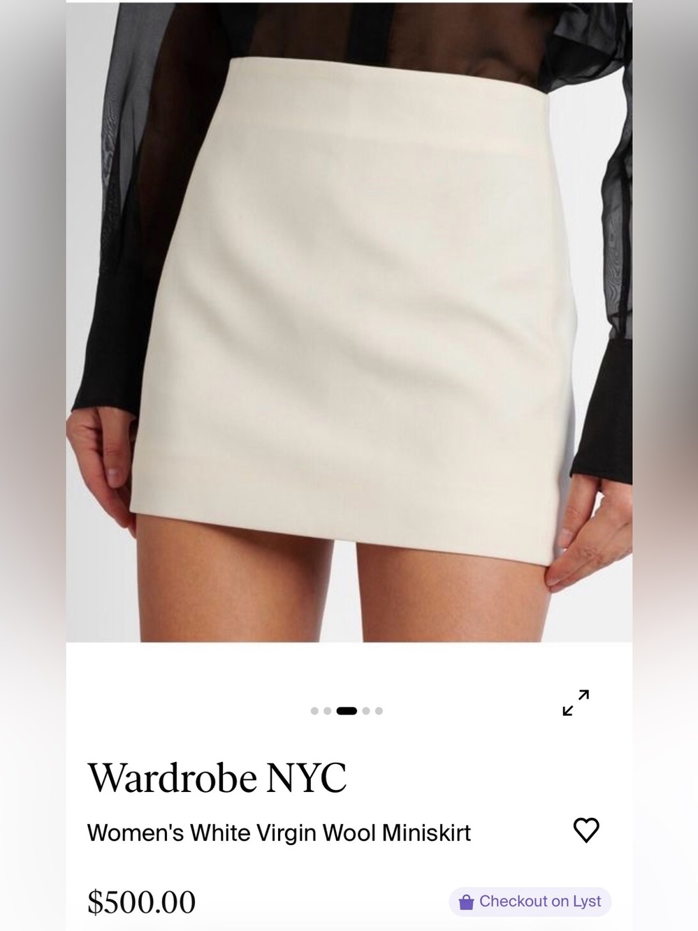 WARDROBE.NYC  White Virgin Wool Column Mini Skirt